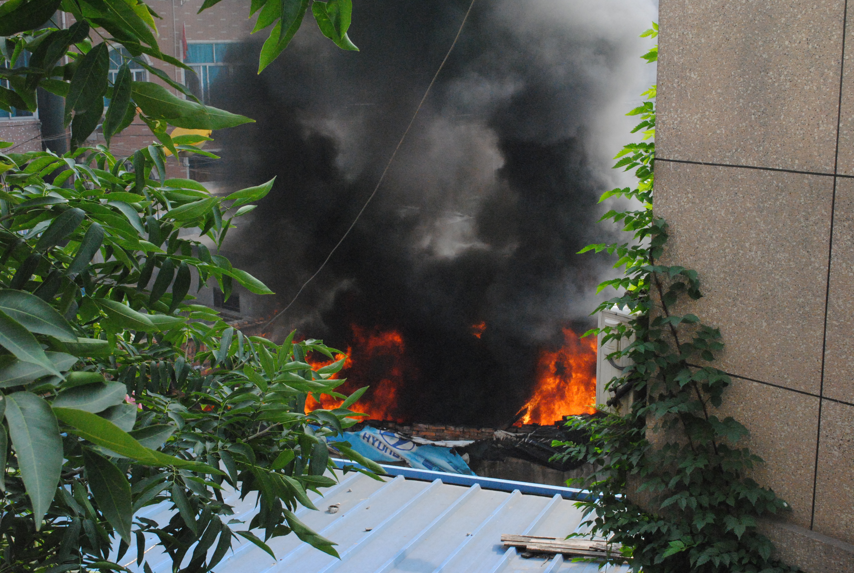 7月5日早上萧山新塘街道一住户发生大火